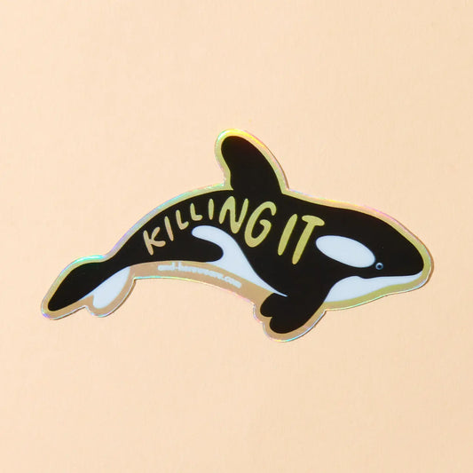 Killing It Orca Holographic Vinyl Sticker - Killer Whale Era - Made in USA -