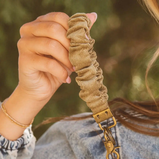 Olive Corduroy Keychain