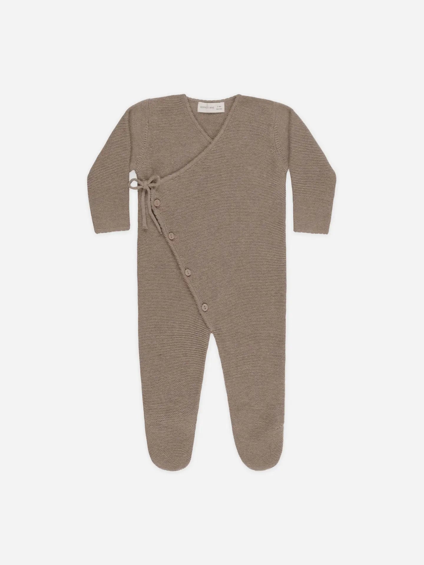 Wrap Knit Footie || Heathered Mocha