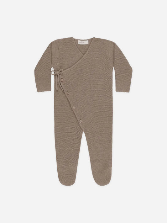 Wrap Knit Footie || Heathered Mocha