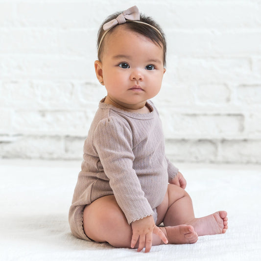 Pointelle Kimono Onesie - Wren