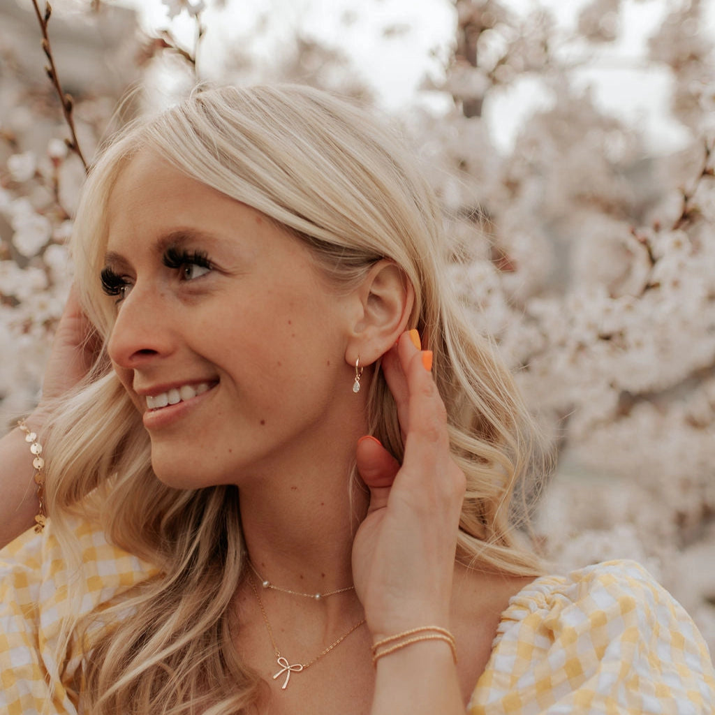 April Raindrop Dangle Hoops