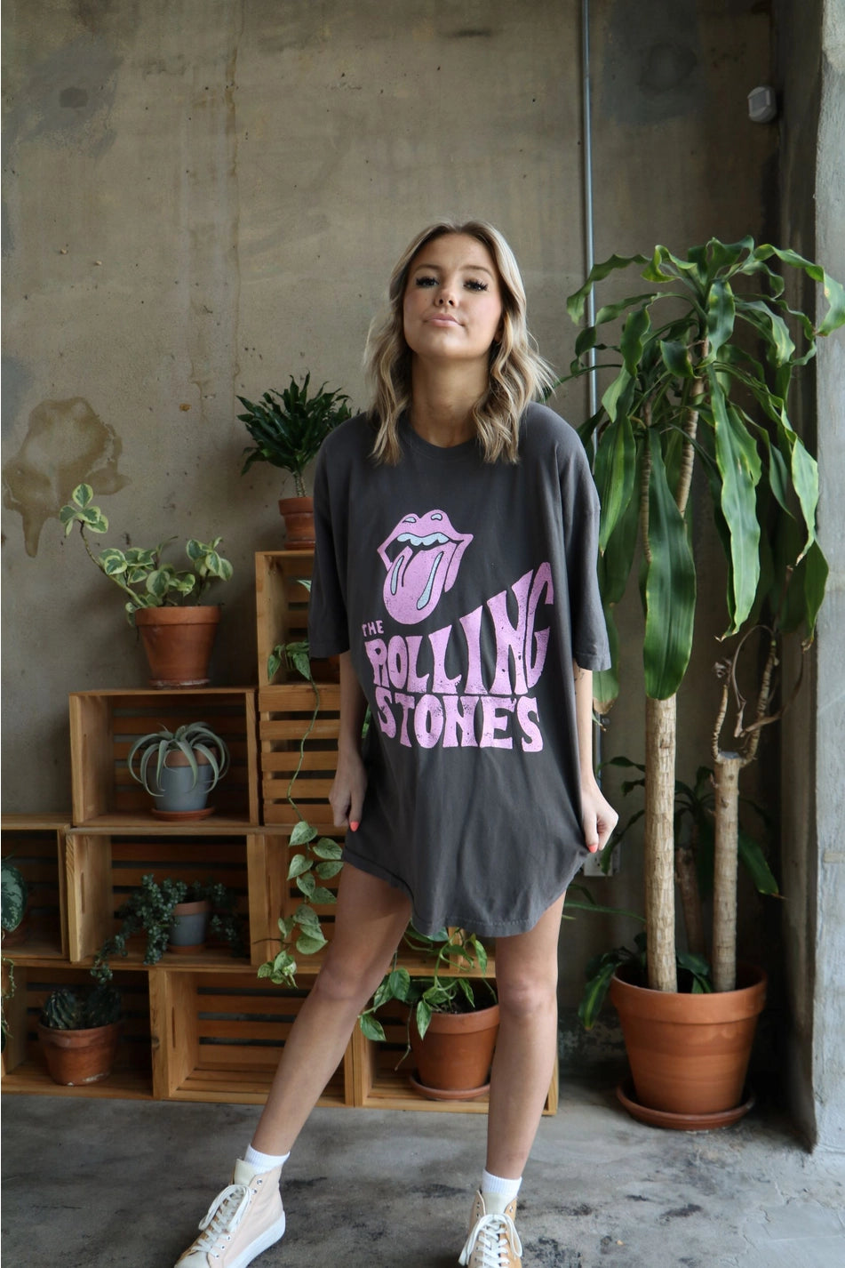 Rolling stones oversized hot sale tee