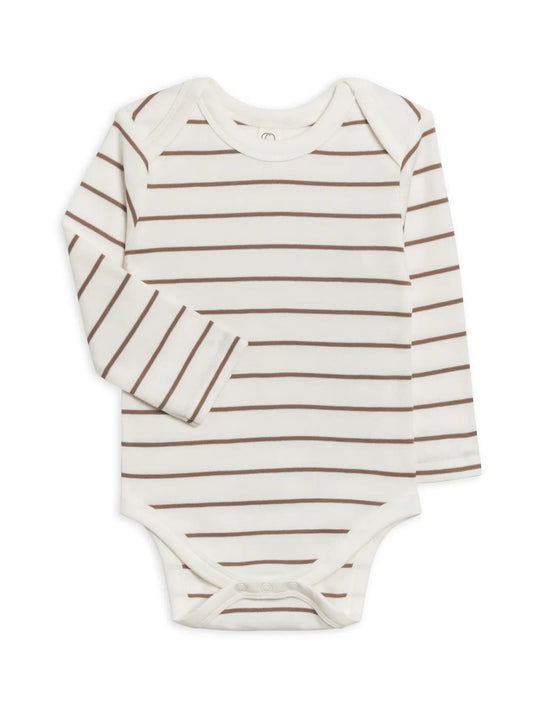 Organic Baby River Bodysuit - Kade Stripe / Taupe