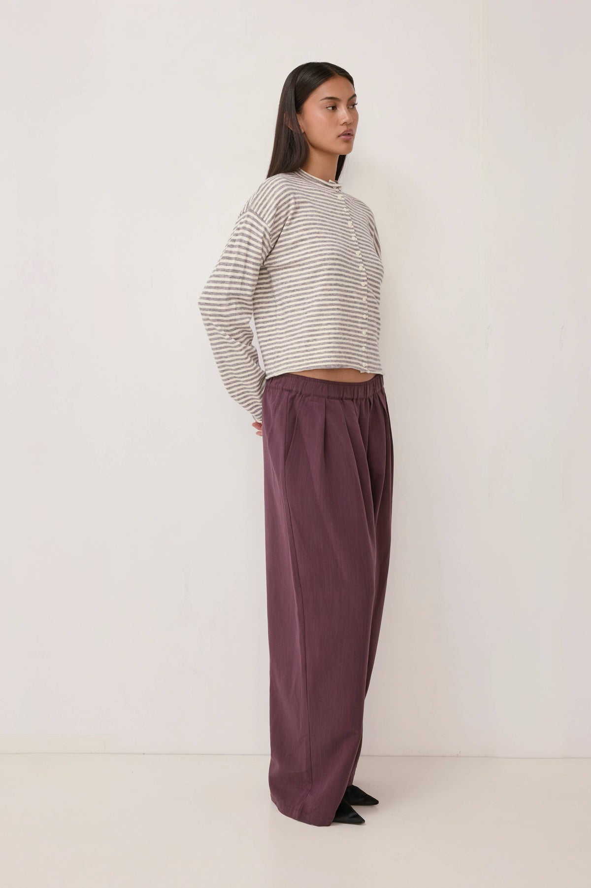 Heather Grey + Cream Elisa Cardigan