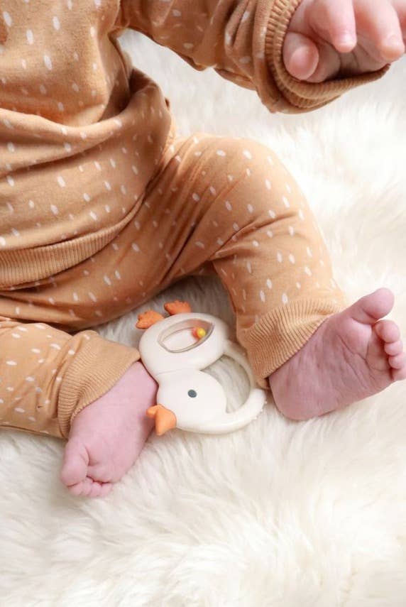 Goose Silicone Teether with Rattle