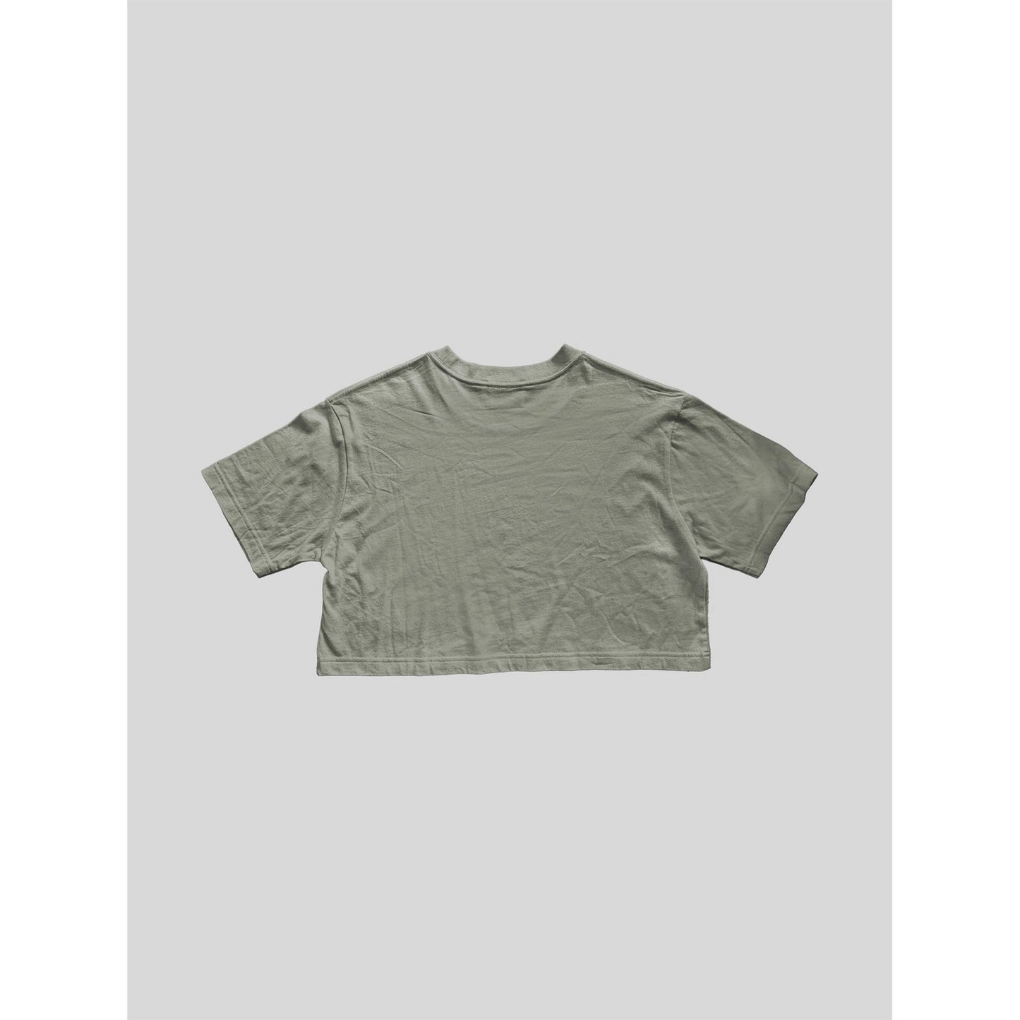 Mineral Washed Oversized Crop Tee (Sage Green)