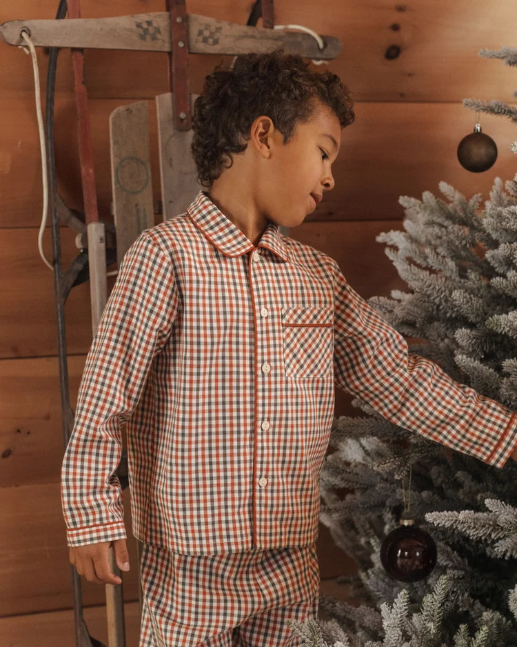 Long Sleeve Pajamas Holiday Gingham