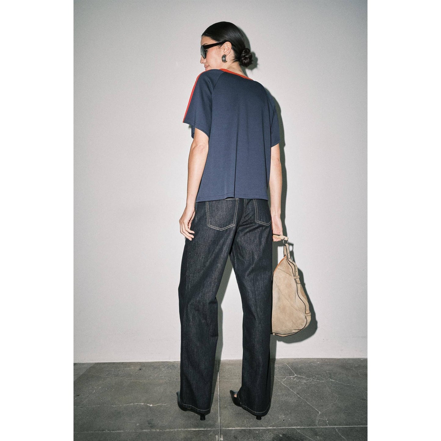 Ruth Sporty V-Neck Short Sleeve Boxy Tee Top