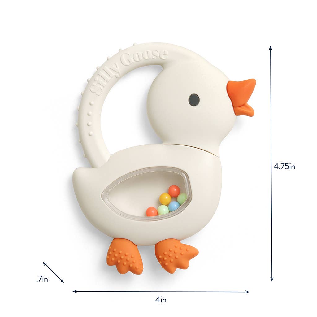 Goose Silicone Teether with Rattle