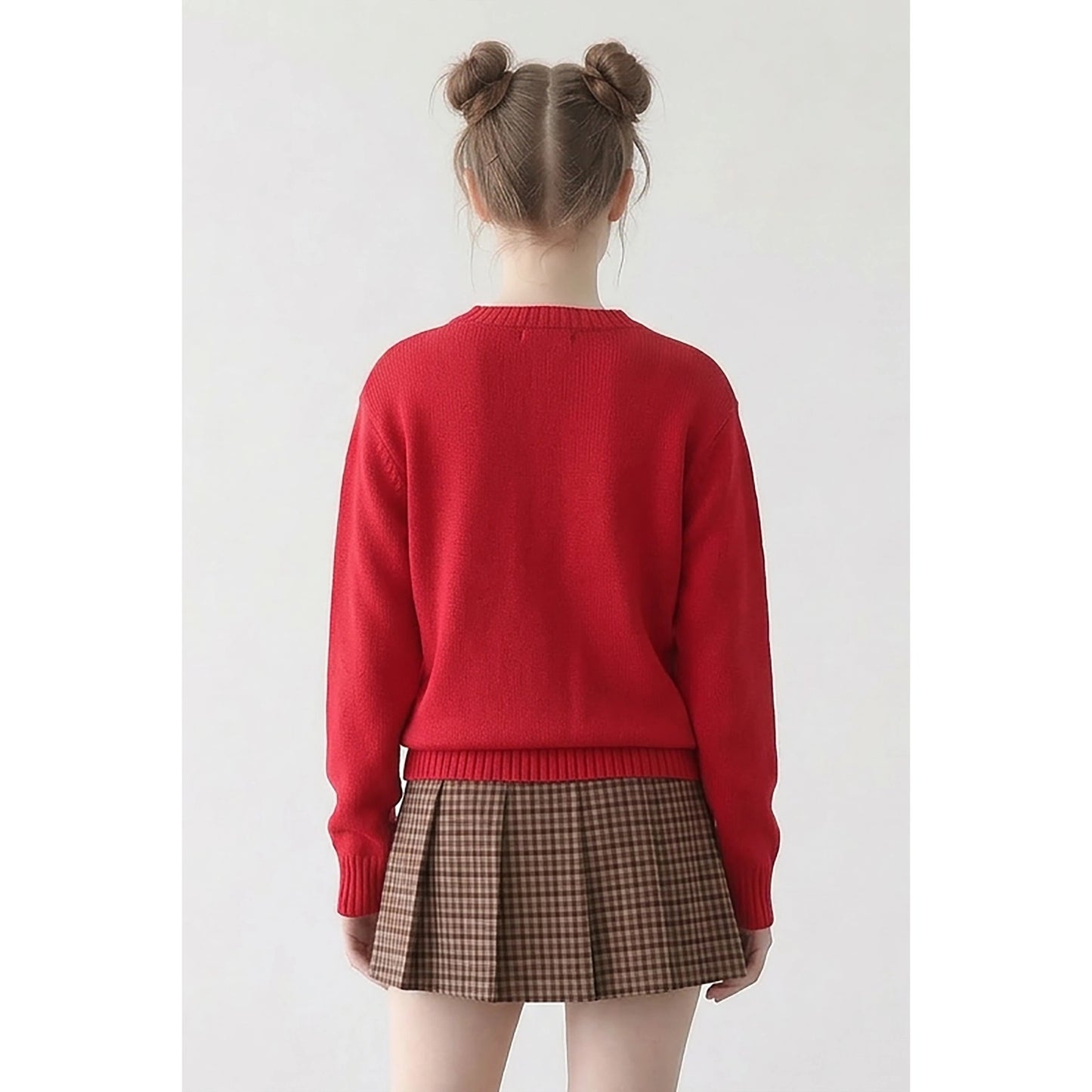 Red 100% Cotton Basic Sweater