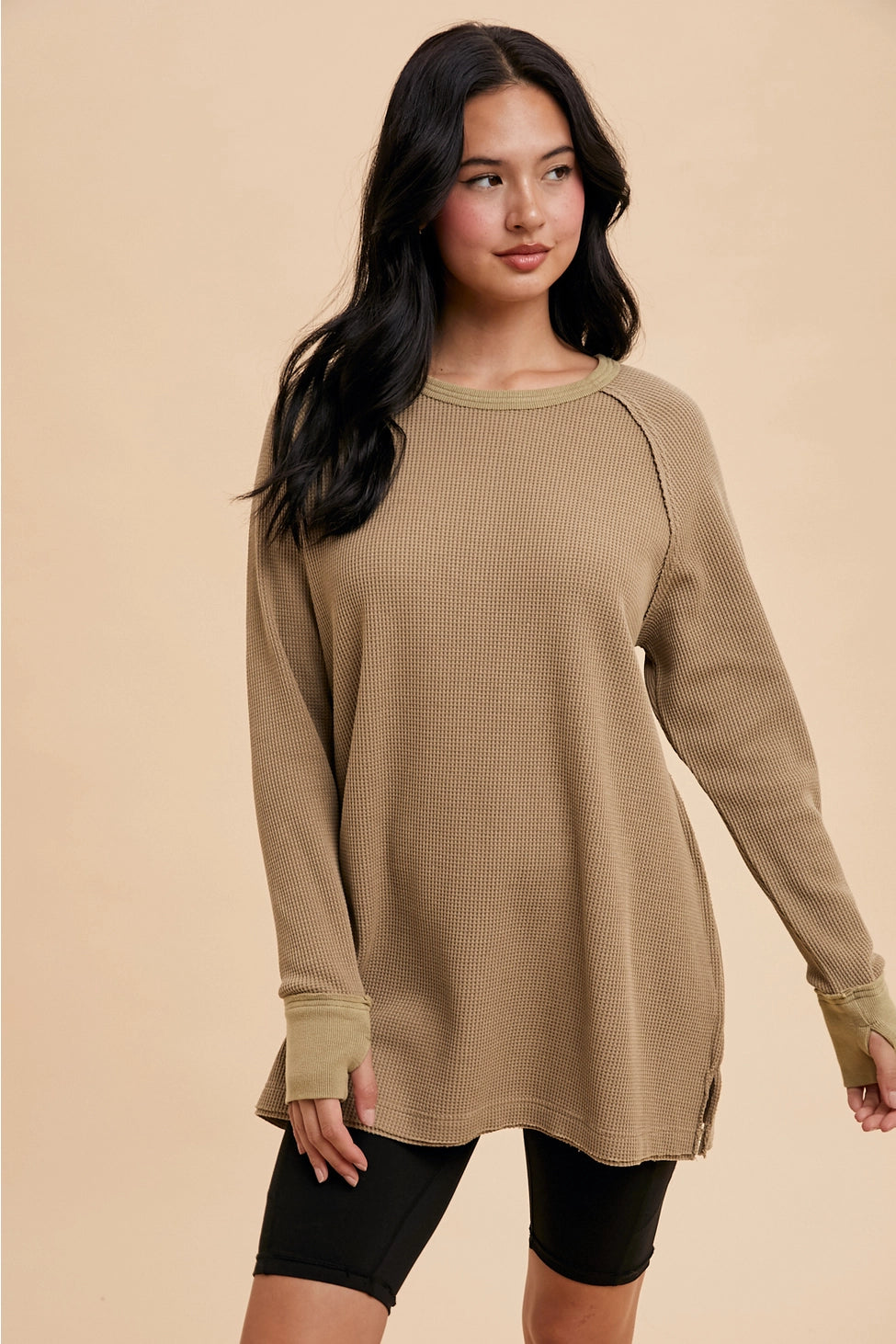 Waffle Pullover | Taupe