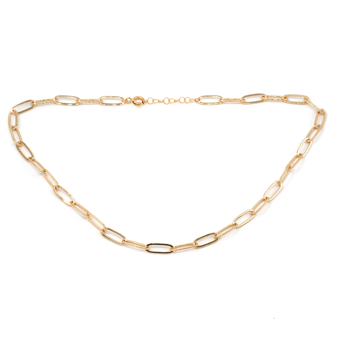 Gold Large Lily Link Necklace