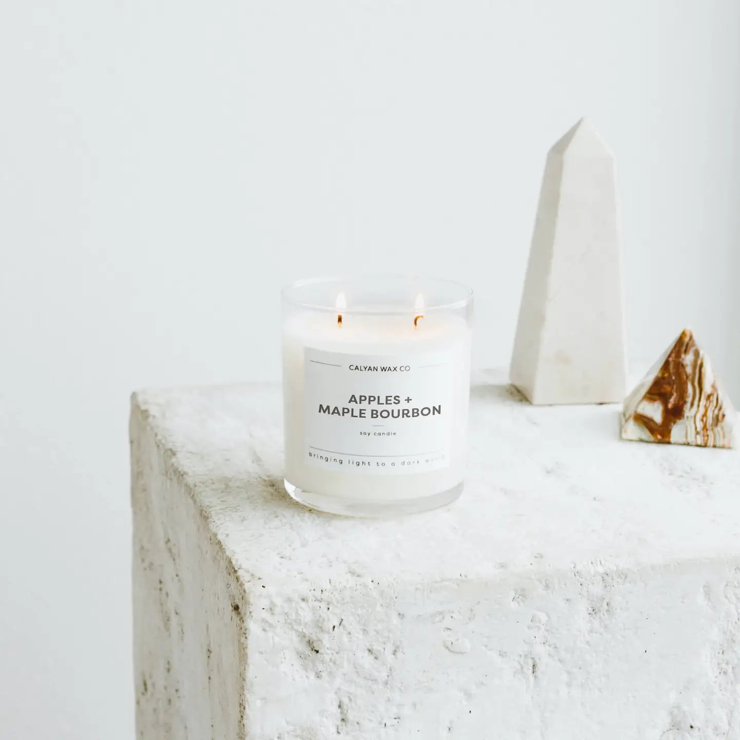 Apples + Maple Bourbon - Glass Tumbler Soy Candle