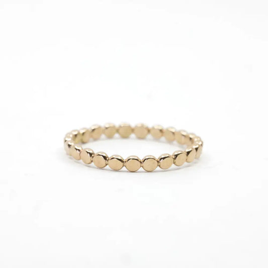 Coin Hammered Disc Stacking Ring in 14k Gold Filled