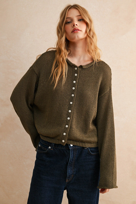 The Elle Cardigan (Coffee)