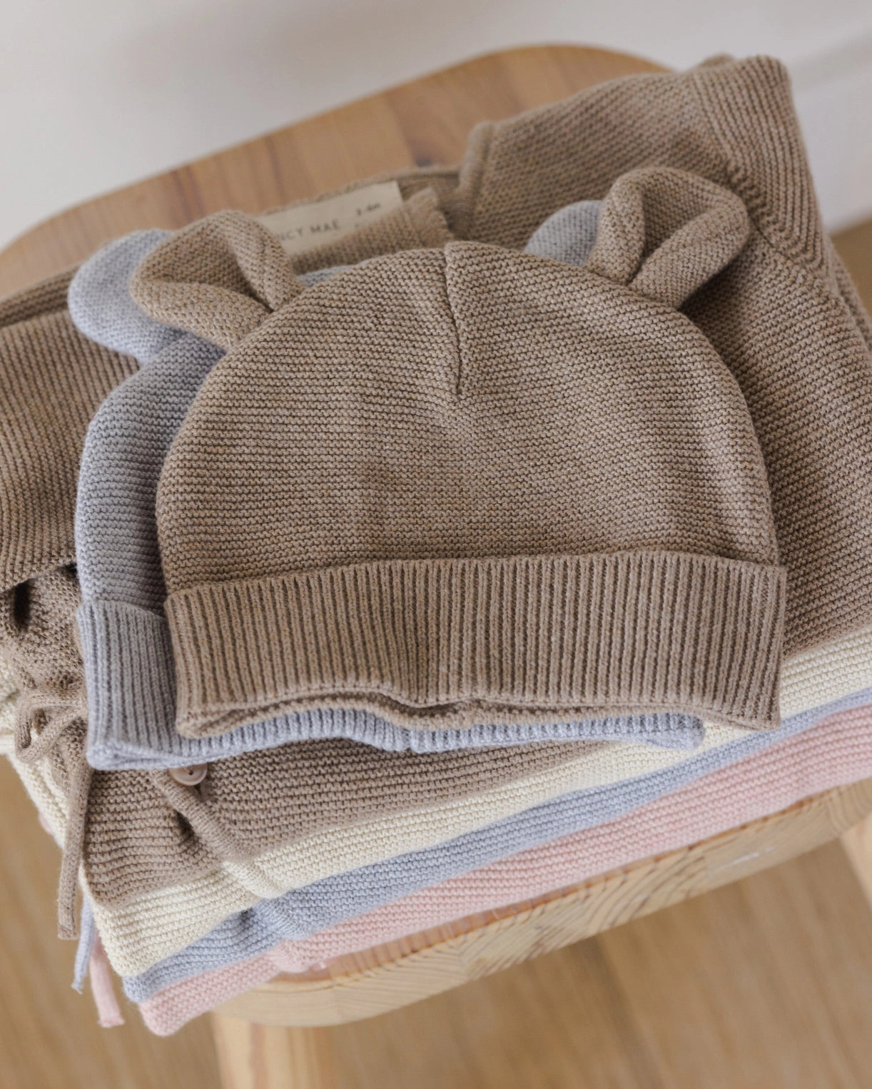 Baby Bear Beanie || Heathered Mocha