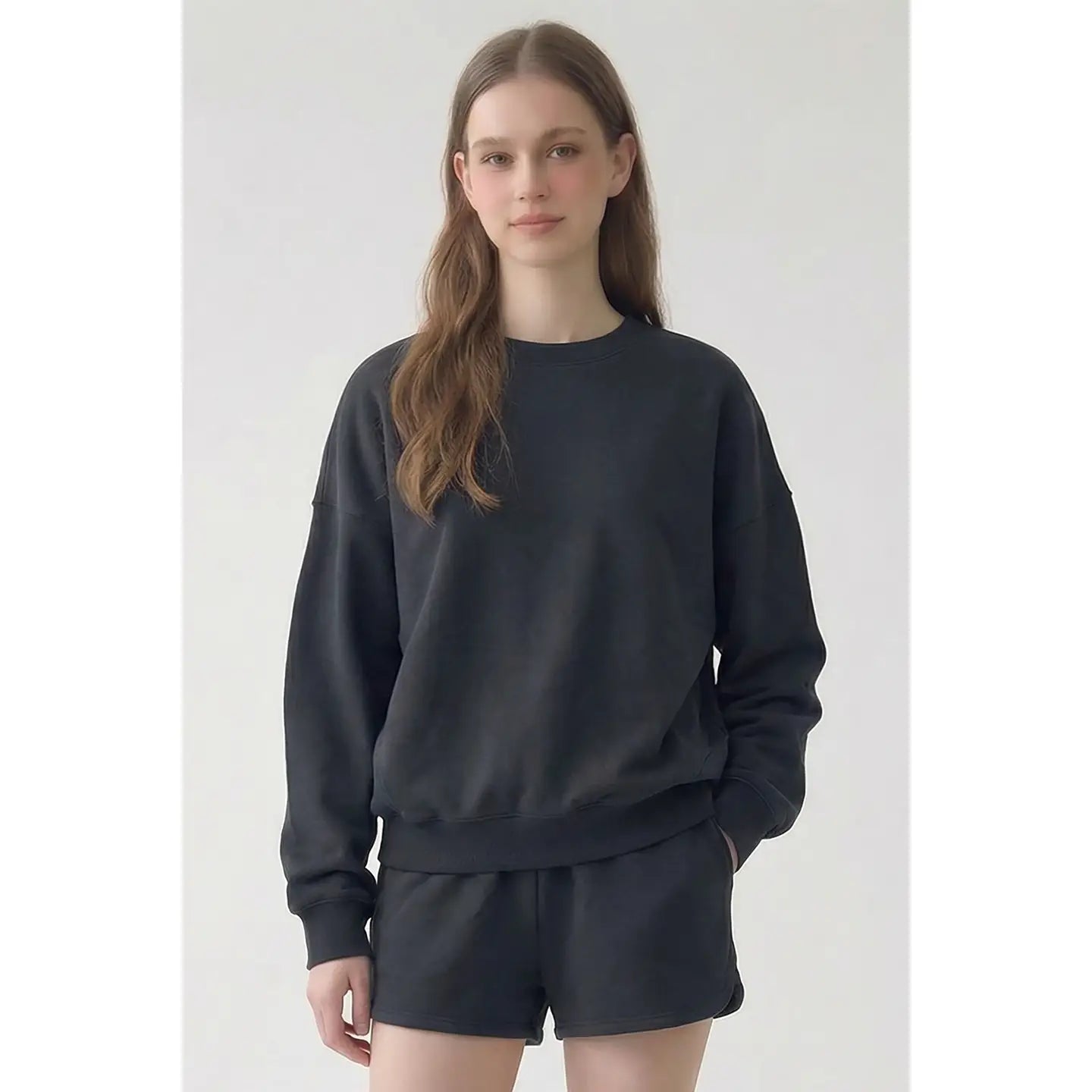 Cotton Oversized Everyday Sweatshirt - Vintage Black