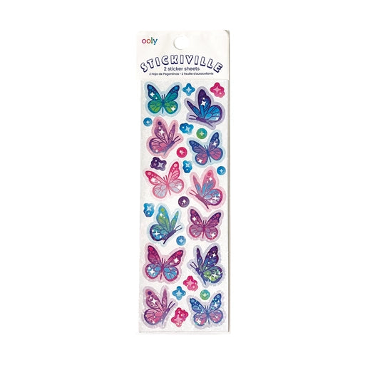 Stickiville: Skinny Stickers - Glittery Butterflies (2 Sheet