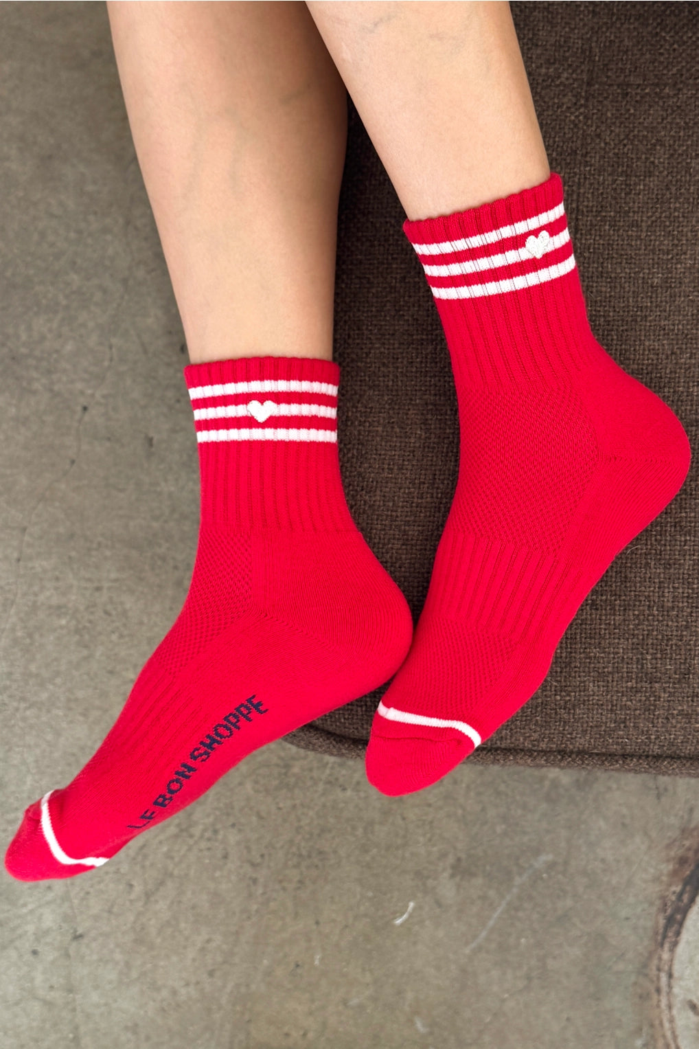 Embroidered Heart Girlfriend Socks