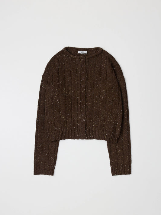 The Theodora Cardigan | Chunky Ribbed Cardigan - Brown