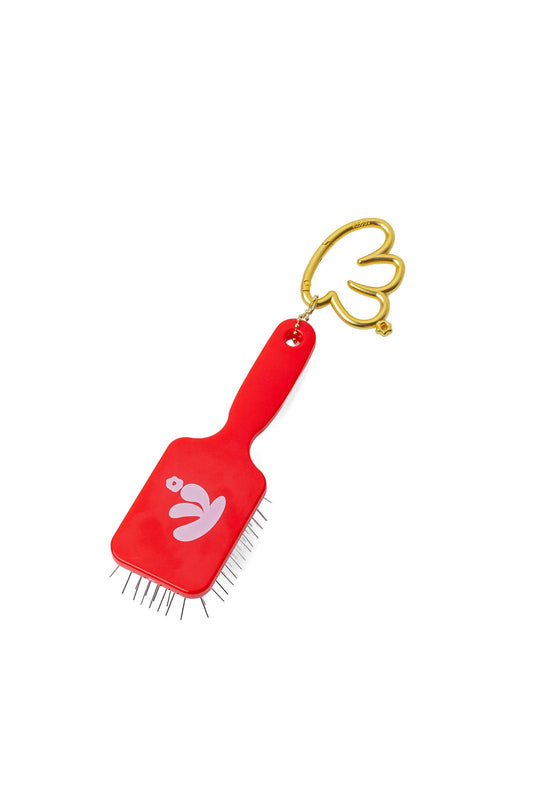 MINI SCALP TO ENDS BRUSH — TRAVEL-SIZE BRUSH: RED