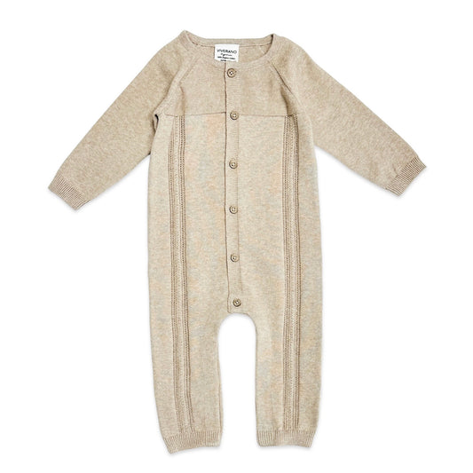 Pointelle Cable Knit Baby Jumpsuit -Organic Cotton