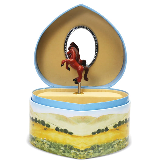 Heart Horse Jewelry Music Box