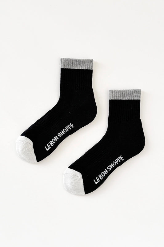 Color Block Girlfriend Socks (Black/Grey)