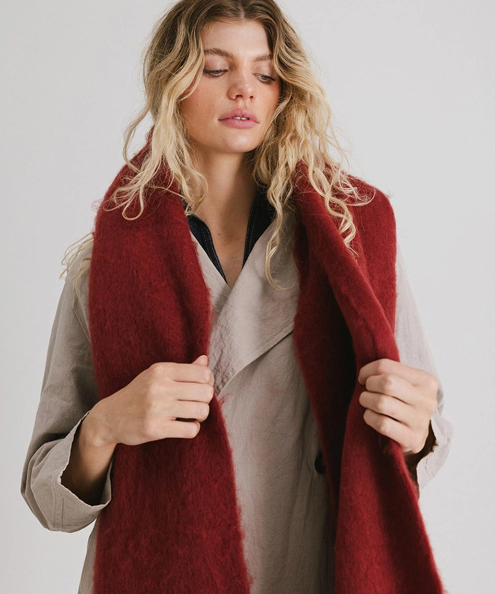 Mik Oversized Scarf (Burgundy)