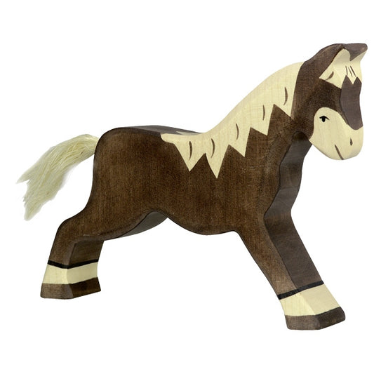 Holztiger Wooden Horse Figurine, running | dark brown