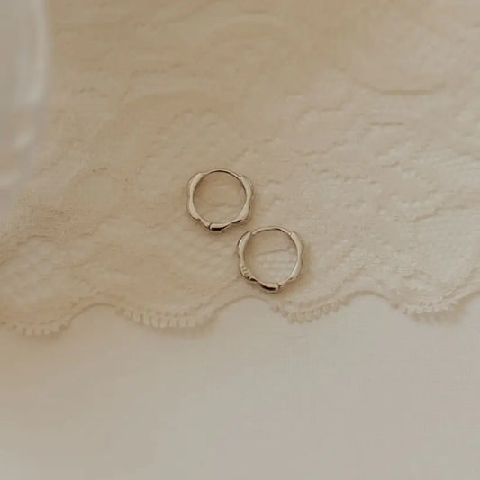 Lola Floral Hoops (Silver)