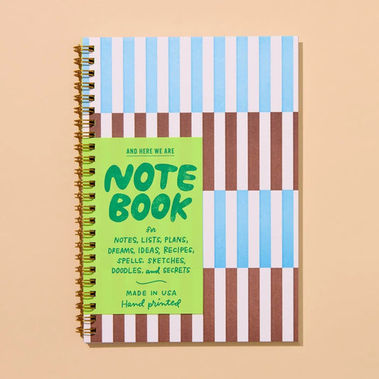 Striped Letterpress Spiral Notebook