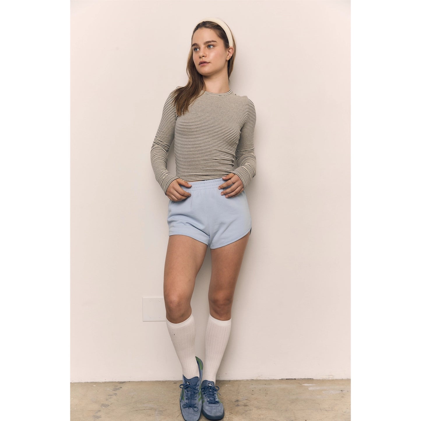Striped Long Sleeve Striped Tee - Oatmeal/Black