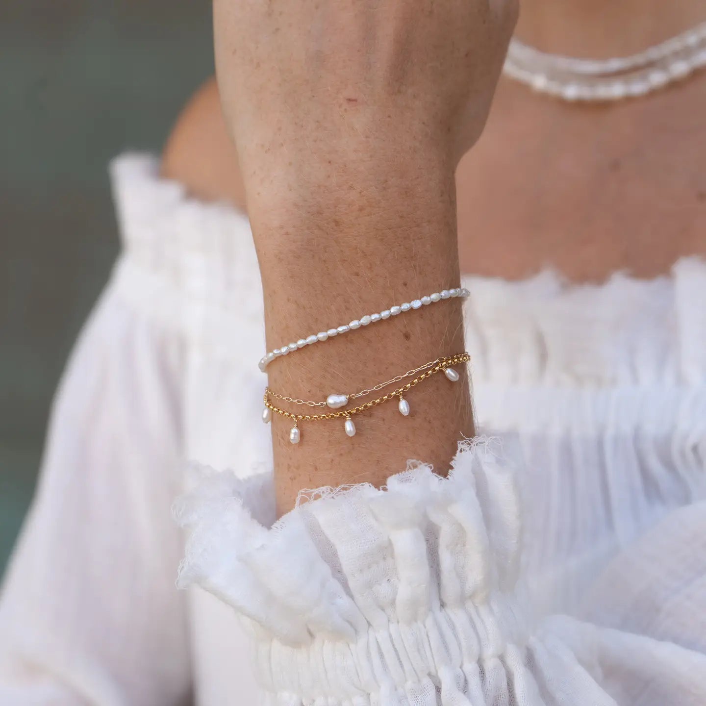 Poppy Pearl Bracelet (Gold Filled)