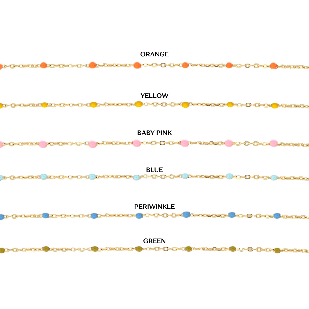 Enamel & Gold Necklace (Multiple Colors)