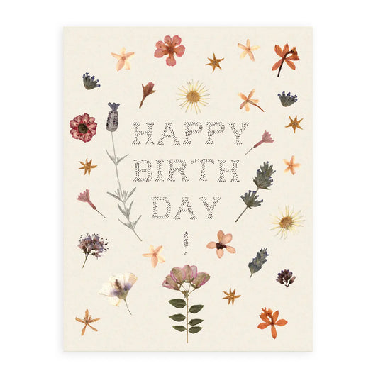 Pressed Flowers Birthday Card