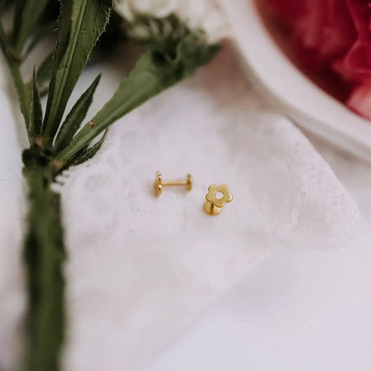 Flower Flat Back Studs (Gold)