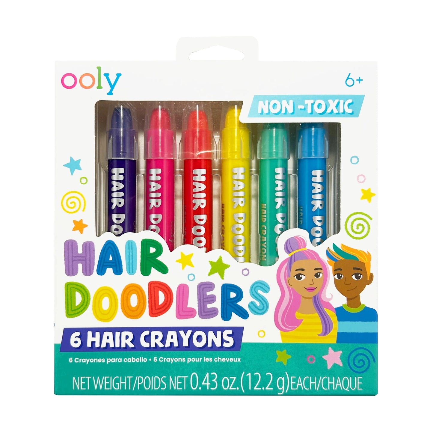Hair Doodlers: Hair Crayons (Set of 6)
