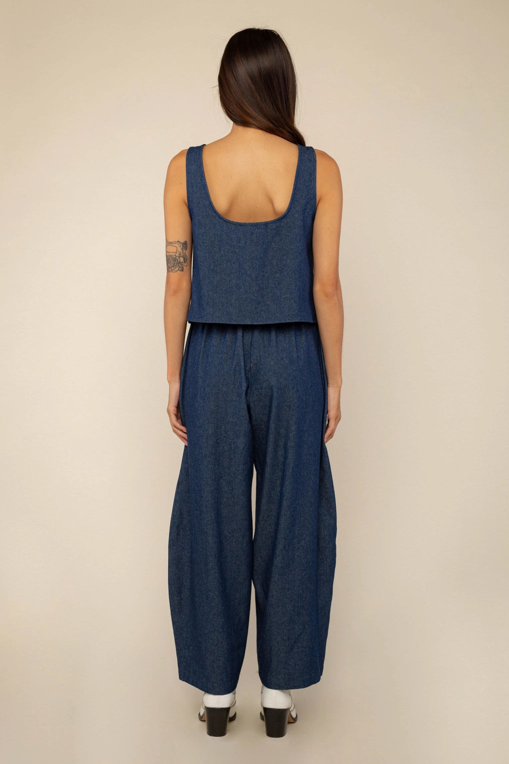 Denim Lantern Pant | High Rise Barrel Jeans