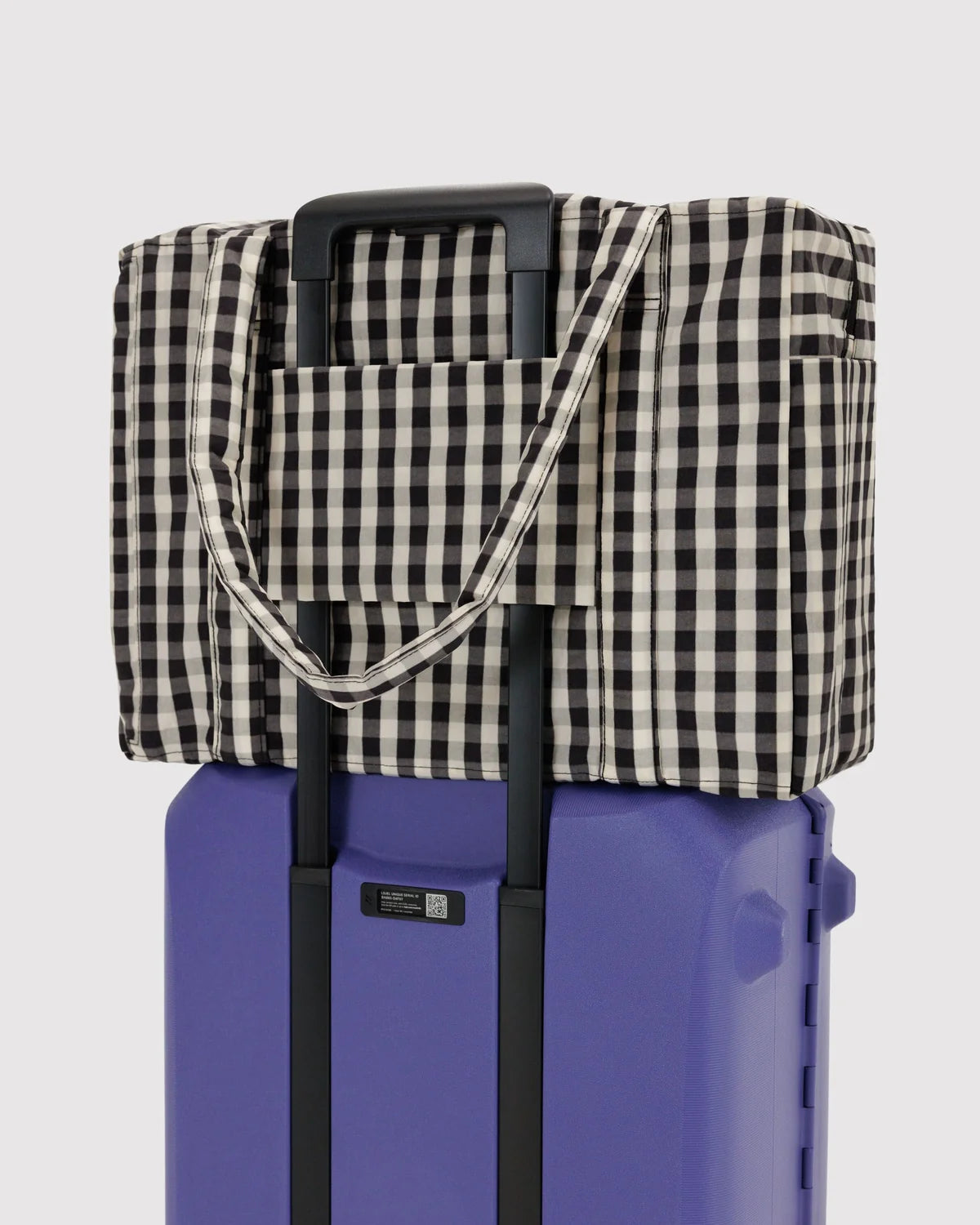 Black And Cream Gingham Cloud Carry-On