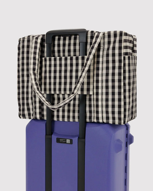 Black And Cream Gingham Cloud Carry-On