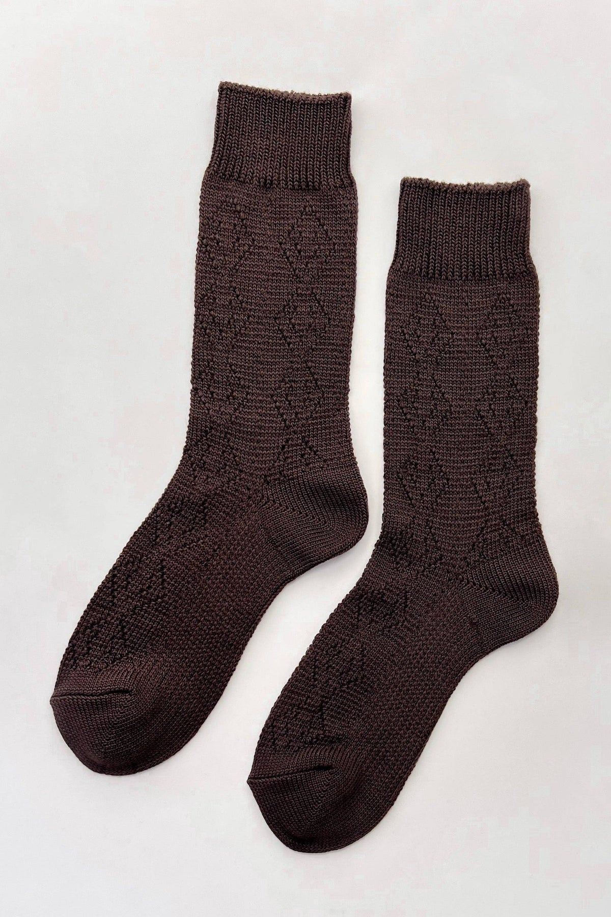 Brown Modal Eyelet Socks