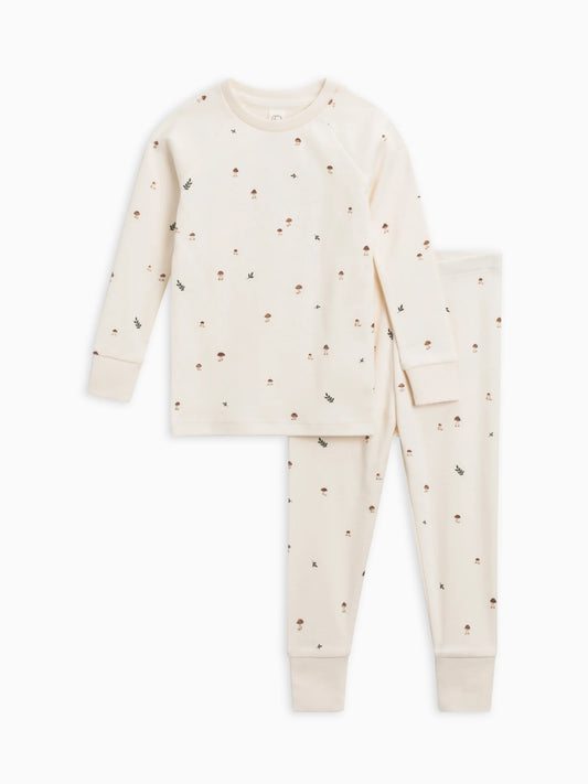 Organic Cotton Mushroom Long Sleeve Jammie Set