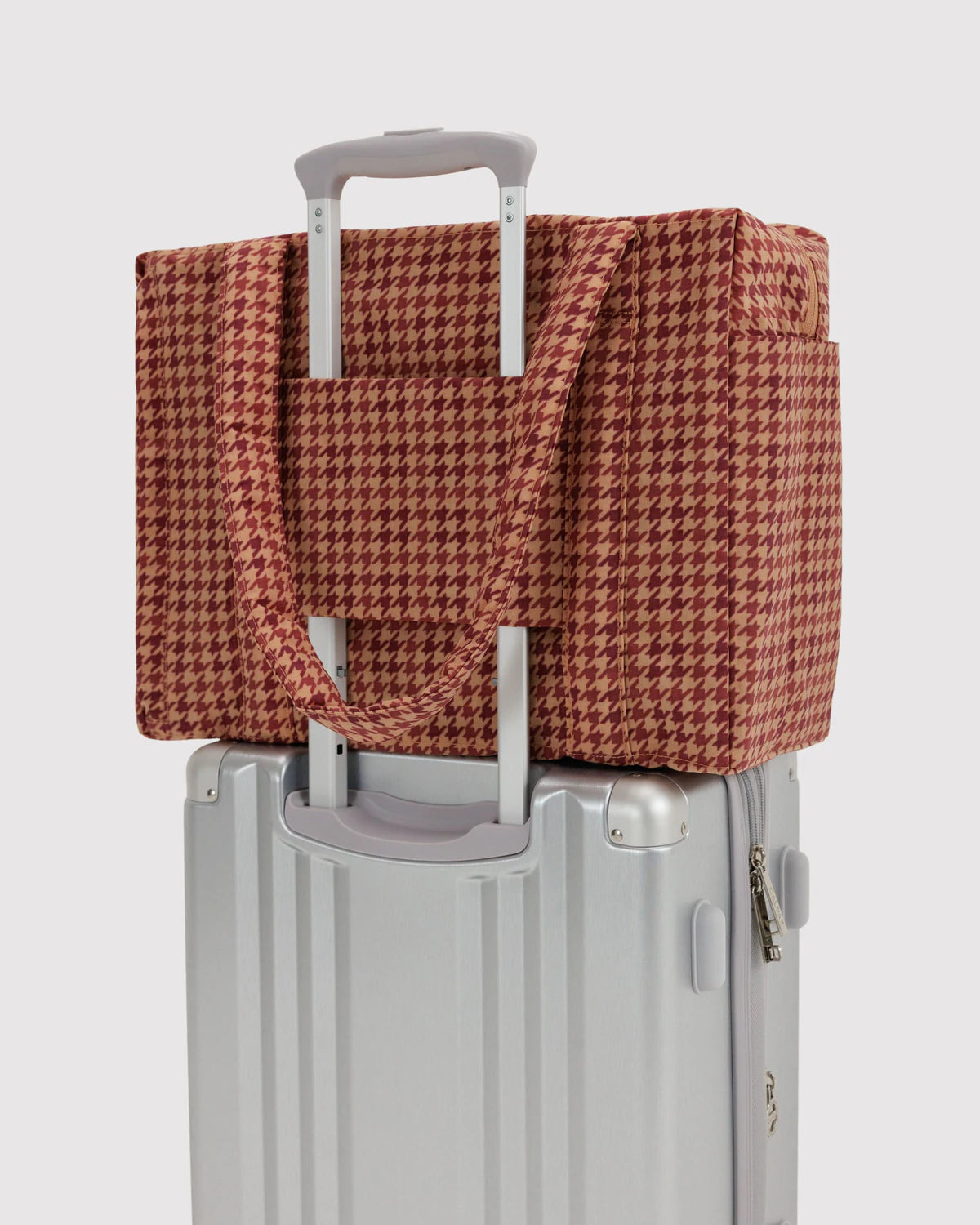 Small Cloud Carry On - Tan Houndstooth