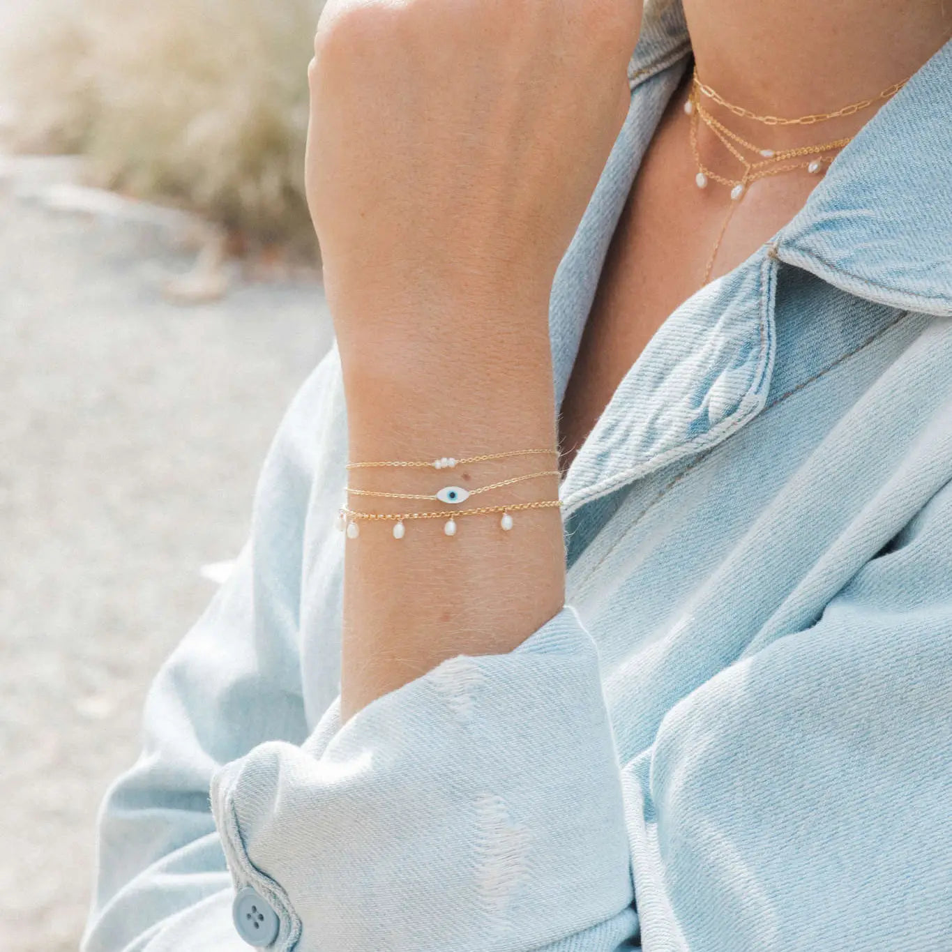 Three Pearl Bracelet (Gold Filled)