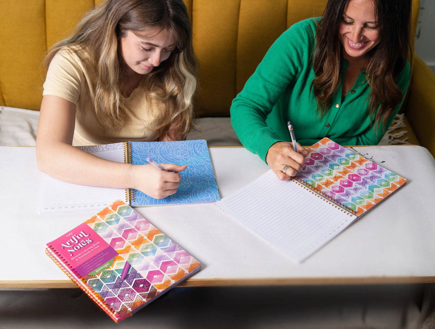Artful Notes Reverse Coloring Book and Notebook - Geoscape