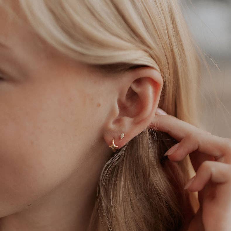 Zoe Marquise Diamond Flat Back Studs