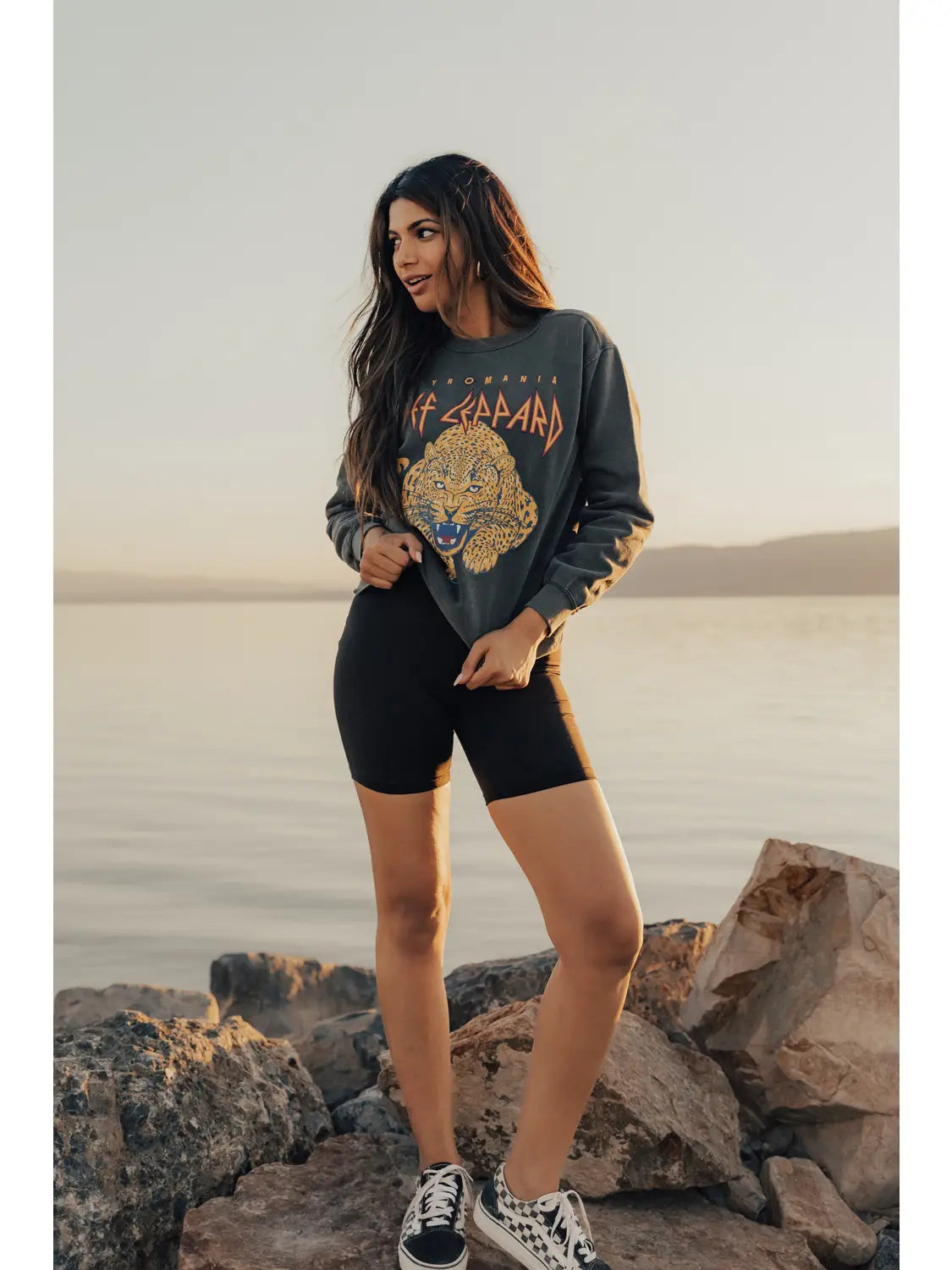 Upcycle Def Leppard Golden Sweater