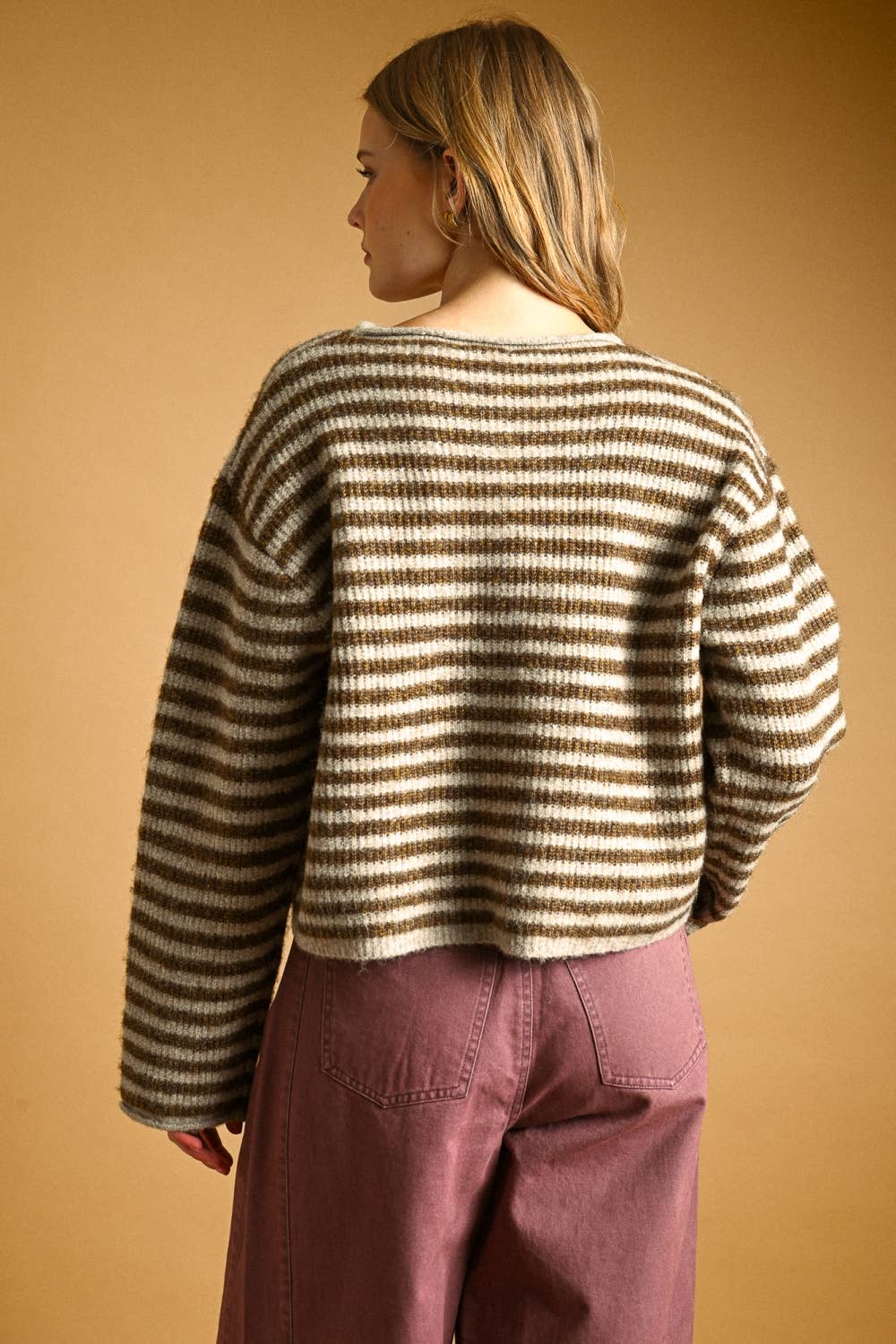 Mocha Striped Cardigan